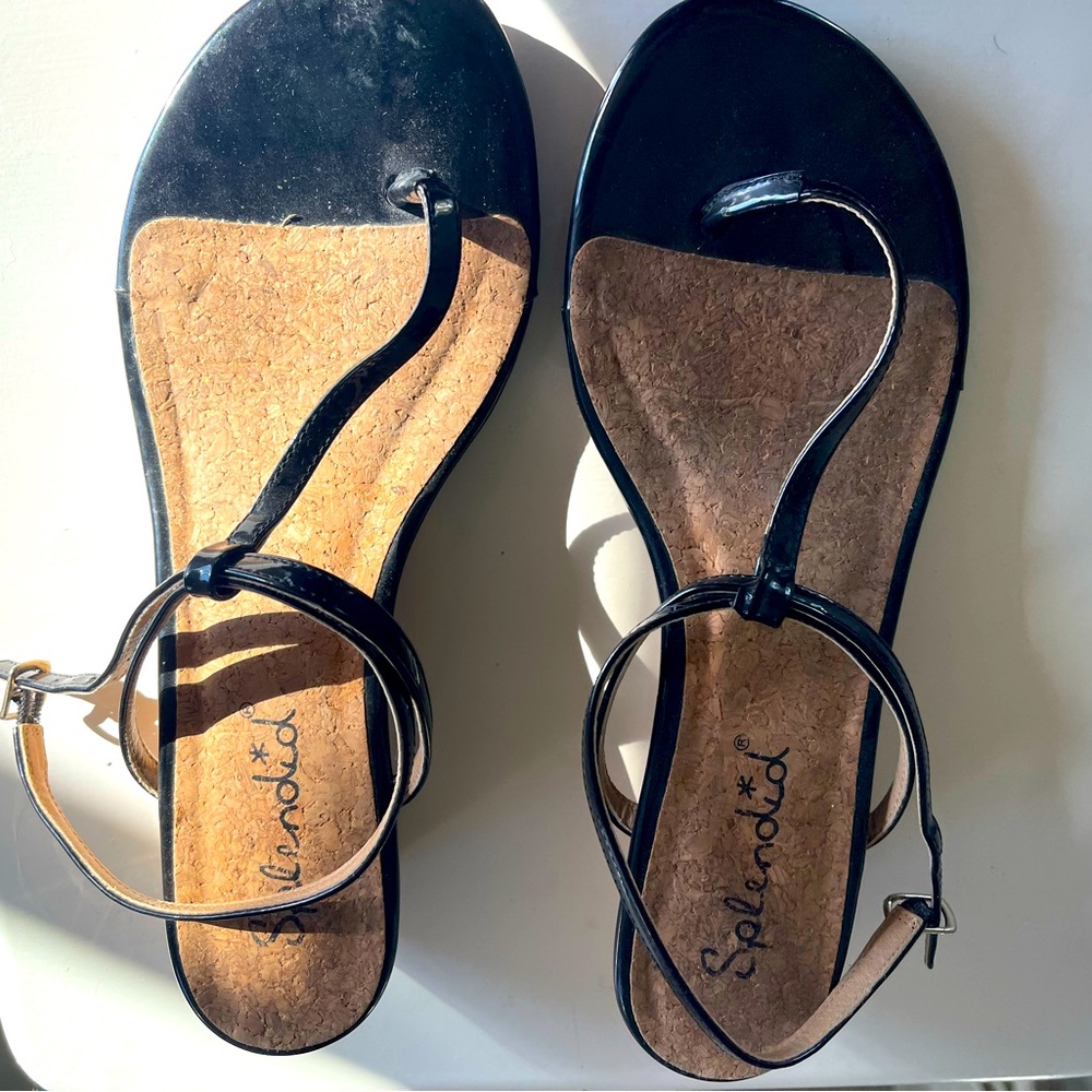 Splendid sandals black shiny